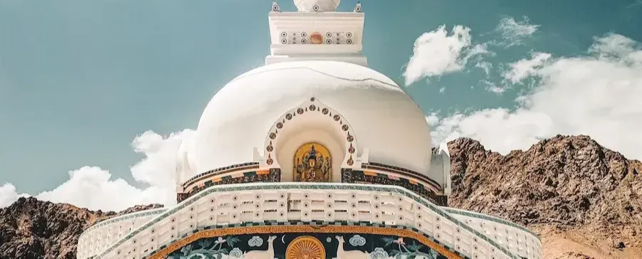 Shanti Stupa near heritage hotel in Ladakh